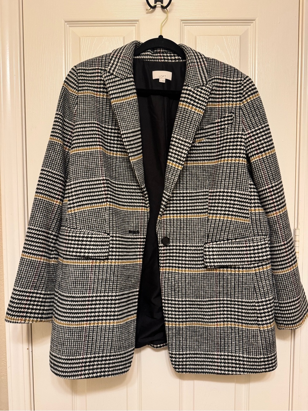 LOFT Plaid Oversized Blazer